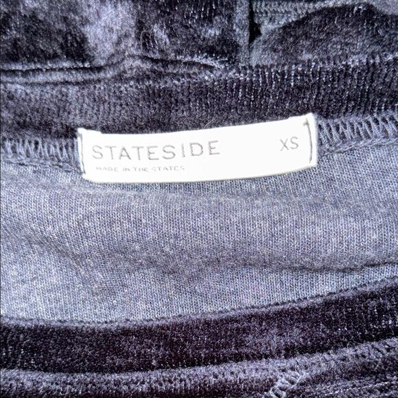 Stateside Anthropologie Black Velour Pullover XS Drawstring Hem‎ Crew Neck - Picture 3 of 7
